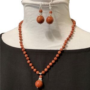 Natural Sunstone Necklace Earring Set NWT Black Friday sale!